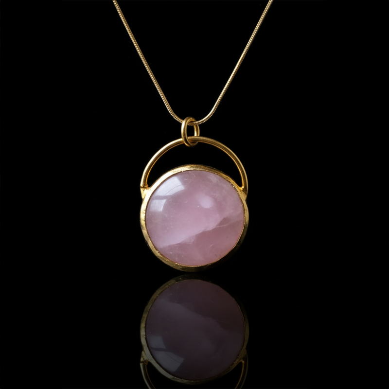 Pembe Kuvars Kolye İsis'in Kalbi