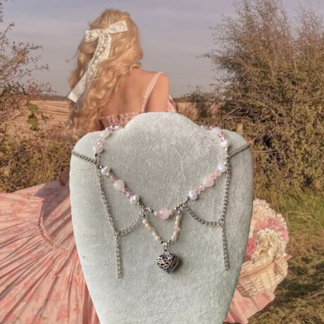 Pembe Kuvars Kolye Lady Amour