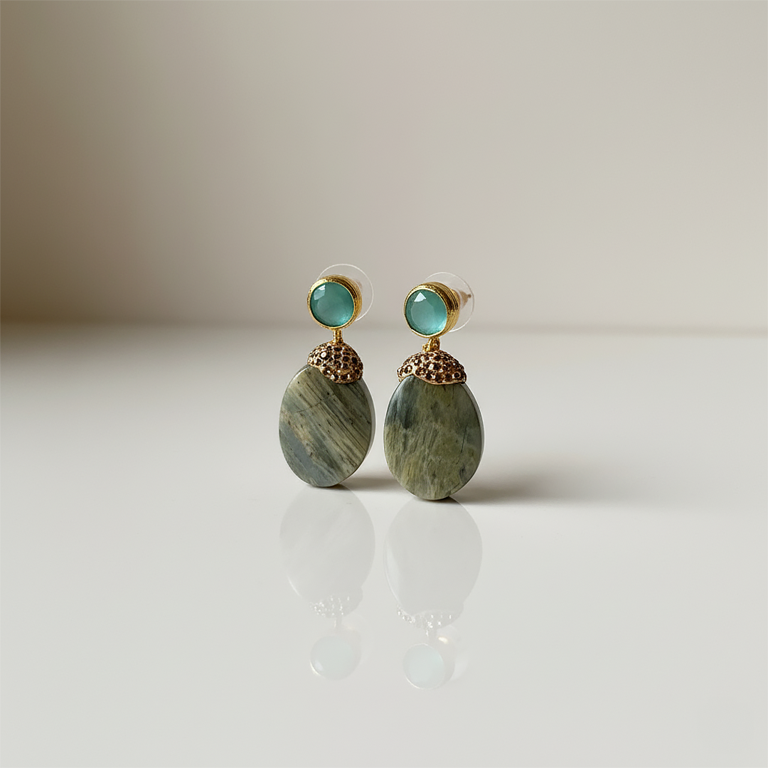 Yeşil Aragonit Küpe